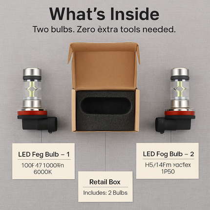 LED Fog Light Bulb for Cars Dual Pack High-Quality