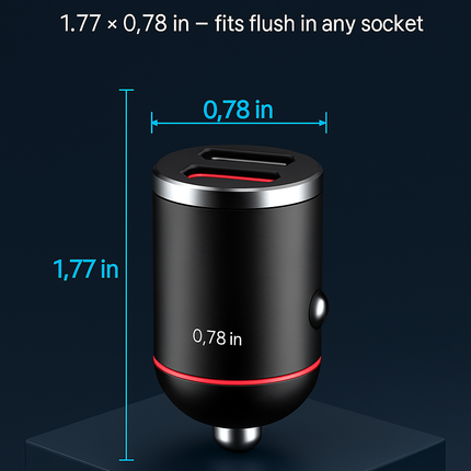 Dual Port USB Type-C Car Charger with Fast Charge