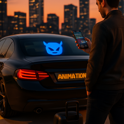 Matrix LED Car Sign with App Remote for Enhanced Visibility