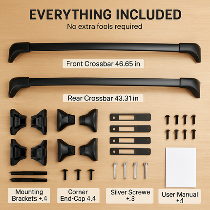 Car Roof Rack Cross Bars for Toyota RAV4 2019-2024