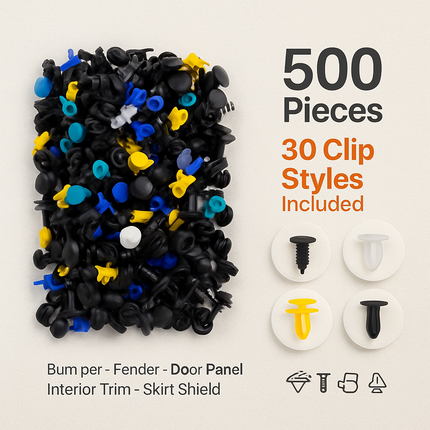Bumper Clips and Fasteners Kit for Car Panels