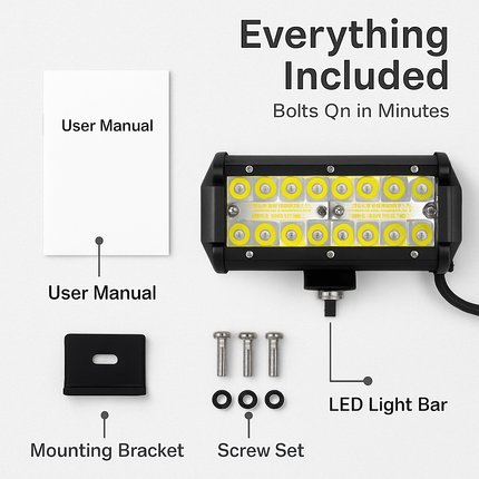 LED Work Light Bar for Offroad Vehicles - Durable Exterior
