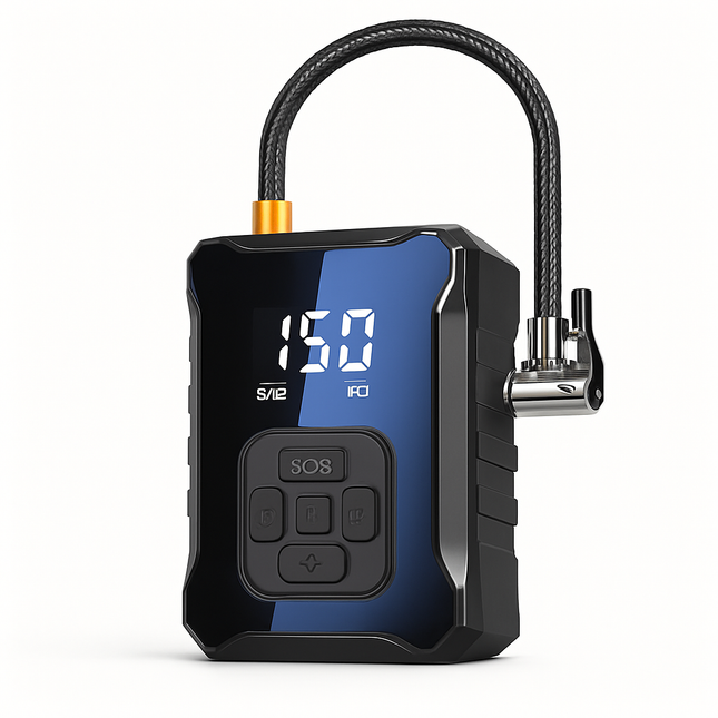 Cordless Tire Inflator with Car Charger and LED Light