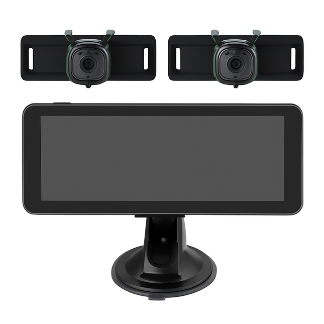 1080P Baby Car Camera for 2 Kids Dual Channel Car Baby Monitor Rear Facing Car Seat Camera with 120°Wide View 6.86In HD Split Screen Night Vision