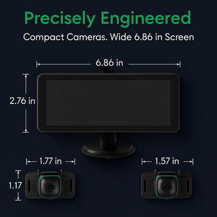 1080P Baby Car Camera for 2 Kids Dual Channel Car Baby Monitor Rear Facing Car Seat Camera with 120°Wide View 6.86In HD Split Screen Night Vision