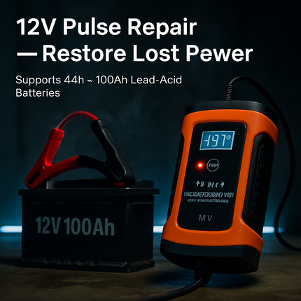Car Battery Charger with LCD Display for Home Use