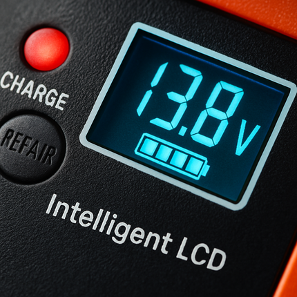 Car Battery Charger with LCD Display for Home Use