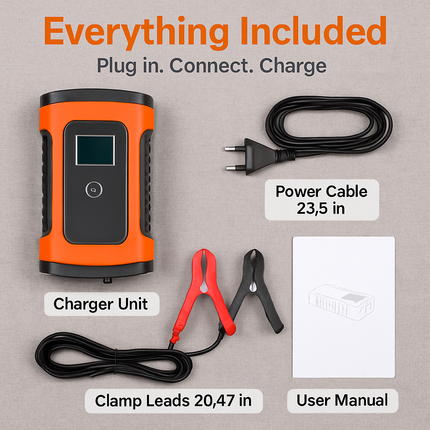 Car Battery Charger with LCD Display for Home Use
