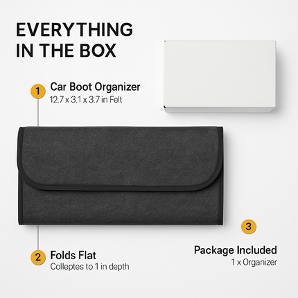 Car Boot Organizer Box - Collapsible Trunk Storage Case