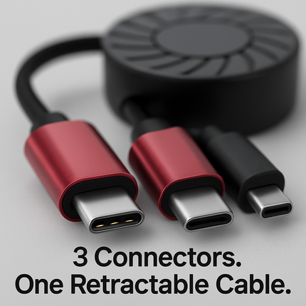 3-in-1 Retractable Car Charger for Multiple Devices