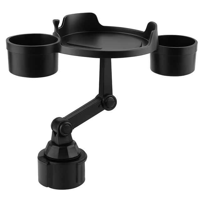 Car Cup Holder Expander 360° Rotating Tray with Phone