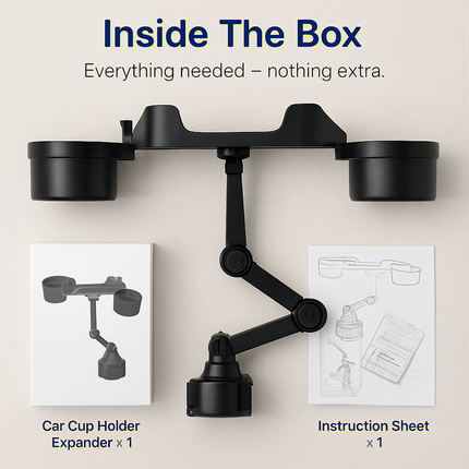 Car Cup Holder Expander 360° Rotating Tray with Phone
