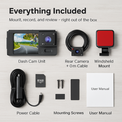 WiFi FHD 1080P Car Dash Cam 3 Channels Front Rear Inside Dash Camera with Loop Recording Reversing Image Night Vision 170° Wide Angle Support 64G MMC