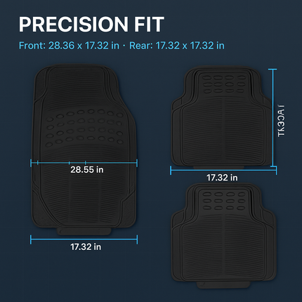 Automotive Floor Mats: Front & Rear PVC Trim-to-Fit