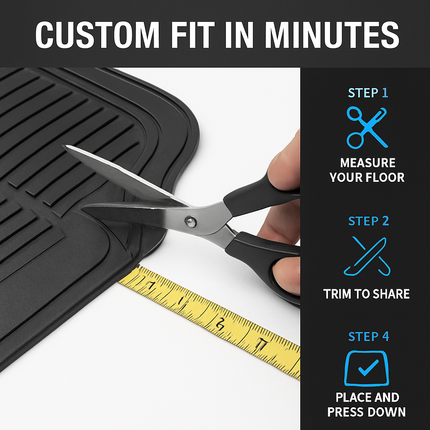 Automotive Floor Mats: Front & Rear PVC Trim-to-Fit