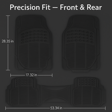 Automotive Floor Mats Set: Front & Rear, Trim Design