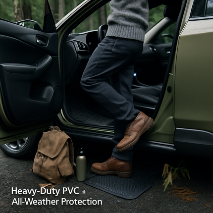 Automotive Floor Mats Set: Front & Rear, Trim Design