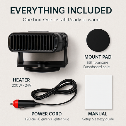 Portable Car Heater with Defroster and Windshield