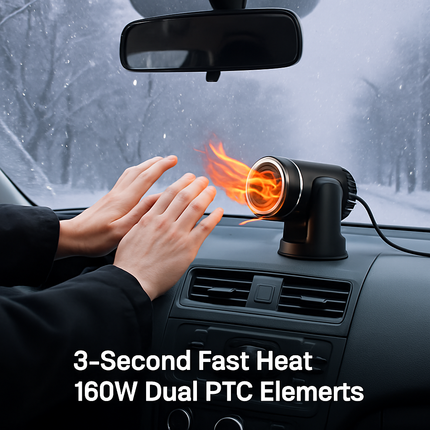 Portable Car Heater - 2-in-1 Heating & Defrosting Fan