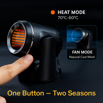 Portable Car Heater - 2-in-1 Heating & Defrosting Fan