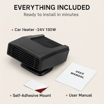 Portable Car Heater with Defogger and Rotating Base