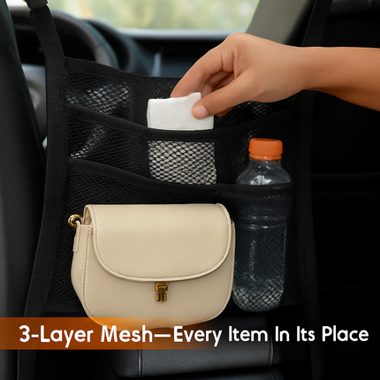 Car Mesh Organizer 3-Layer Backseat Net Storage