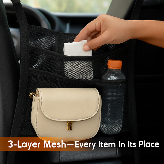 Car Mesh Organizer 3-Layer Backseat Net Storage