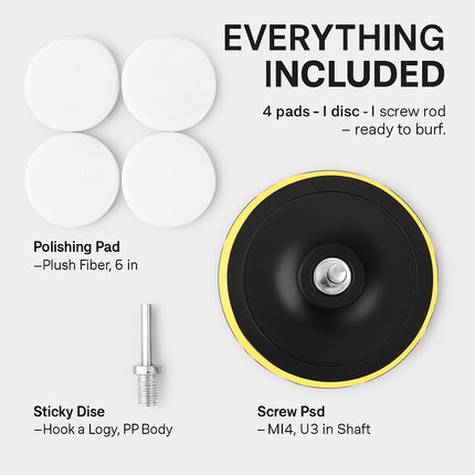 Buffing Polishing Pads Set for Car Polisher M14