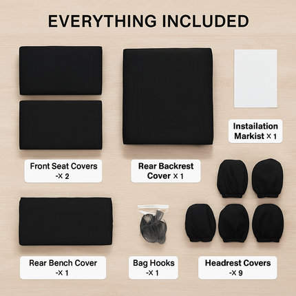 Car Seat Covers Set – Front/Rear Universal Fit