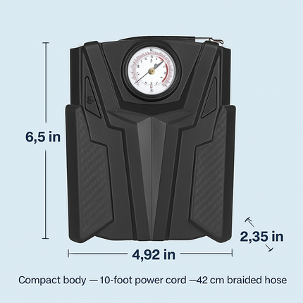 Car Tire Air Pump Portable Inflator with Gauge