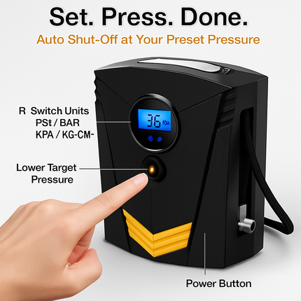 Tire Inflator with LCD Display and Auto Shut-Off