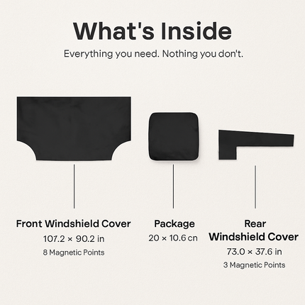 Car Windshield Cover Front & Rear, Waterproof Oxford Fabric