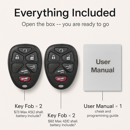 Keyless Entry Remote Key Fob for Tahoe SUVs