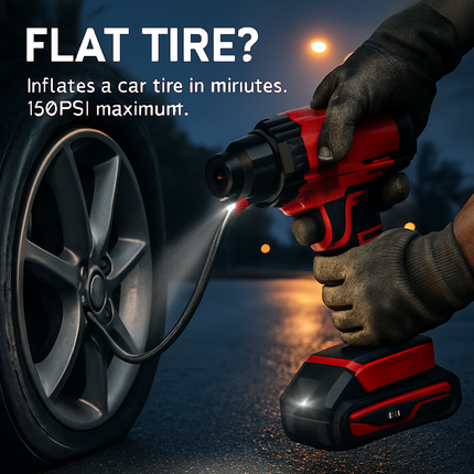 Cordless Car Tire Pump Portable Inflator with LED Light