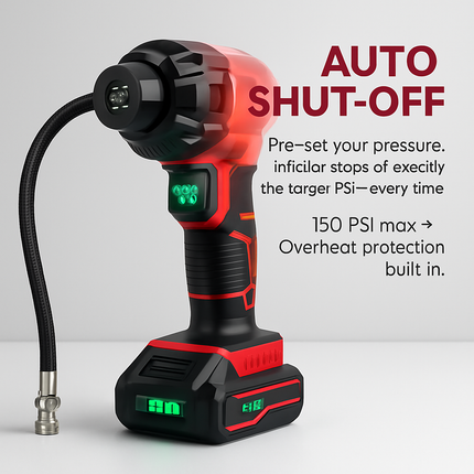 Cordless Car Tire Pump Portable Inflator with LED Light