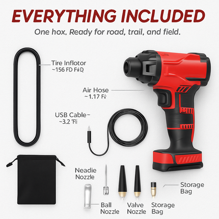 Cordless Car Tire Pump Portable Inflator with LED Light