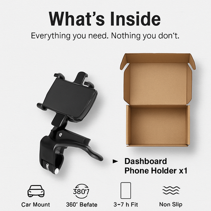 Car Dashboard Phone Holder Stand for Easy One-Hand Use