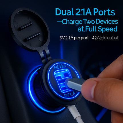 USB Car Charger with Dual Ports for Fast Charging
