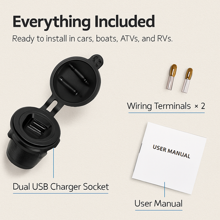 USB Car Charger with Dual Ports for Fast Charging