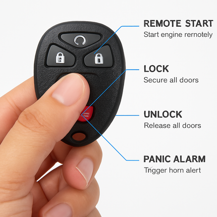 Keyless Car Key Fob Case Replacement Pad for 5-Button Remotes