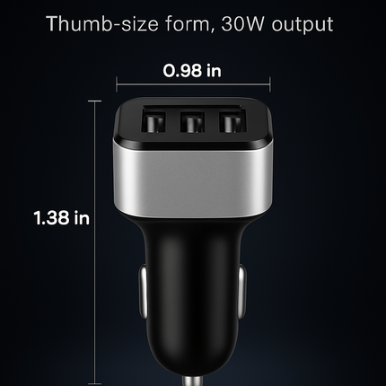 USB Car Charger 30W 5.5A 3 USB Port Cigarette Lighter Charger Adapter For iPhone XS/iPhone XS Max/iPhone 8 Plus/Galaxy S7/Galaxy S6