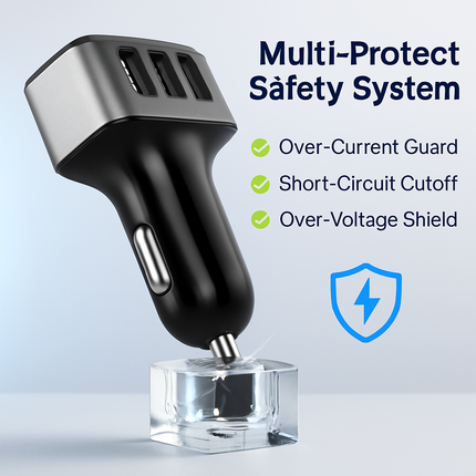 USB Car Charger 30W 5.5A 3 USB Port Cigarette Lighter Charger Adapter For iPhone XS/iPhone XS Max/iPhone 8 Plus/Galaxy S7/Galaxy S6
