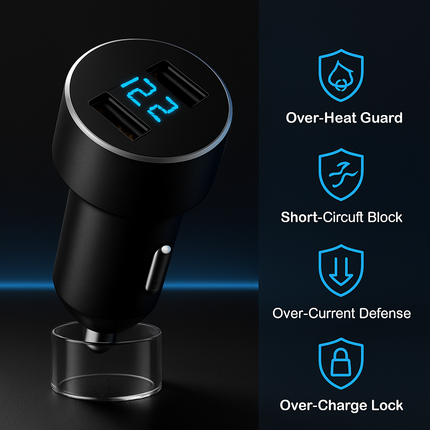 Dual USB Car Charger for Everyday Driving - Compact & Safe