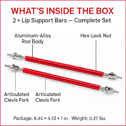 Splitter Rod Front Bumper Lip Support Rods