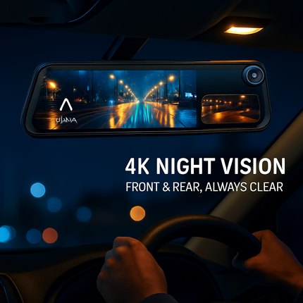 Car Dash Cam 4K 12in Dual Lens with Night Vision