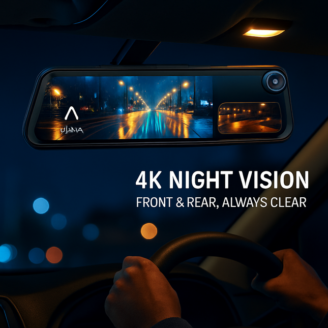 Car Dash Cam 4K 12in Dual Lens with Night Vision
