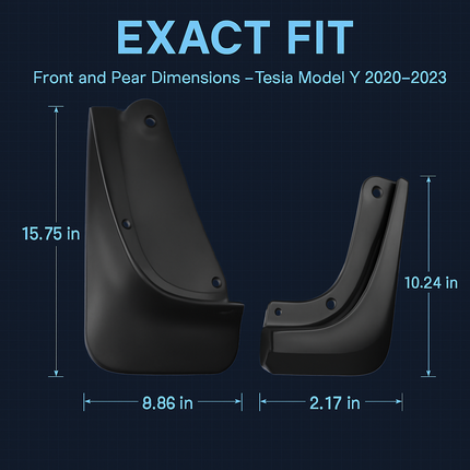 Mud Flaps Splash Guards for Tesla Model Y (No Drill)
