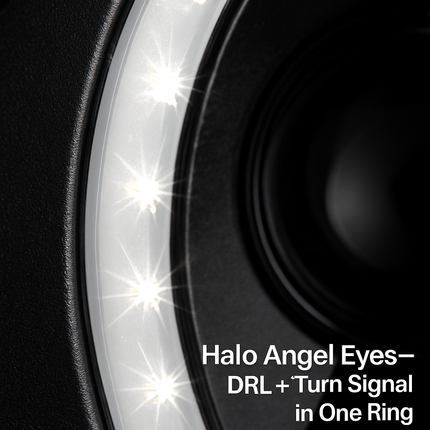 Round LED Headlights with Halo Angel Eyes for Jeep Wrangler