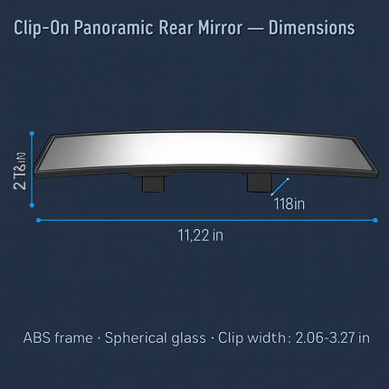 Rear View Mirror Clip-On for Cars - Wide Angle