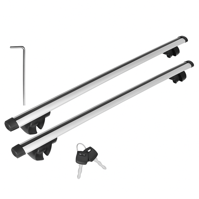 2Pcs Car Roof Top Crossbar Rack Aluminum Alloy Luggage Carrier Rack 330lbs Max Load w/Lock Fit Most Cars SUVs